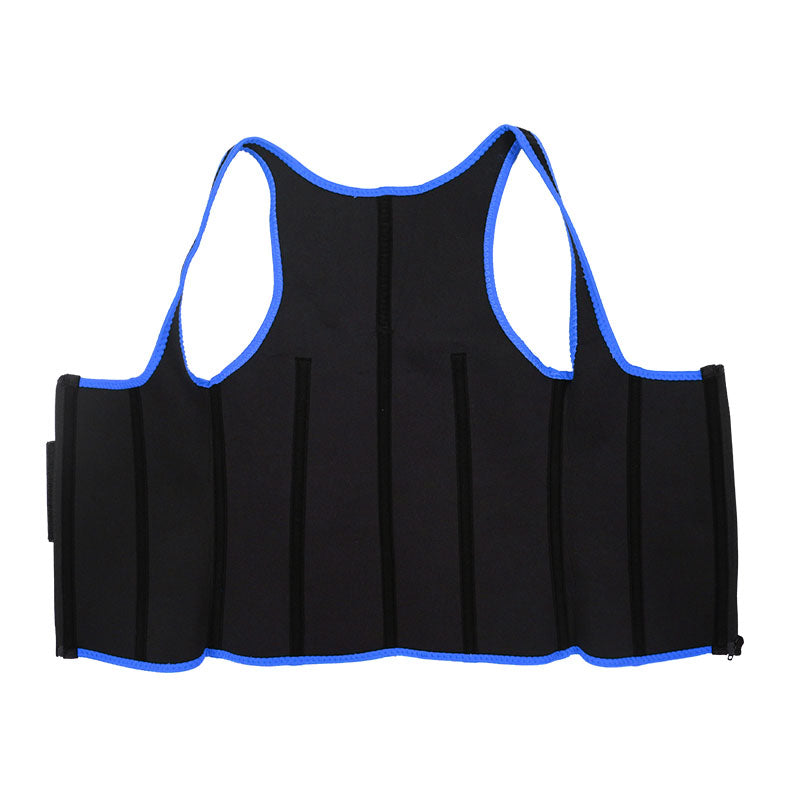 UJB Blue Elastic Single Bands Vest With Zipper MHW100076BL