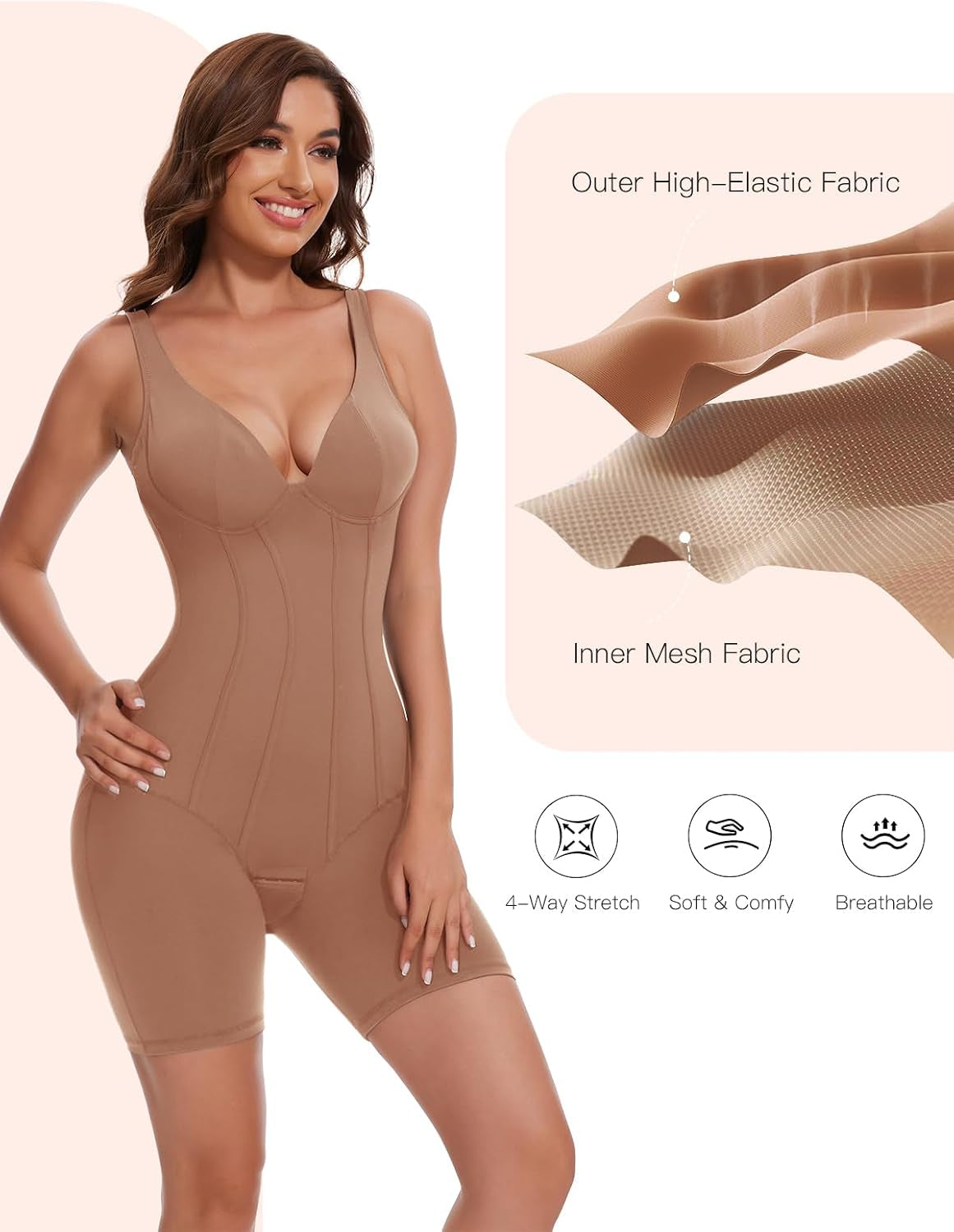 Women V-Neck Corset Bodysuits - Tummy Control Sculpting Body Suits : Hip Lifter Shapewear Outfits Club Tops