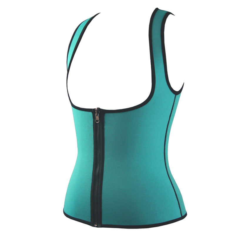 UJB Green Ultra Sweat middle zipper latex corset XS-XXL MH1191