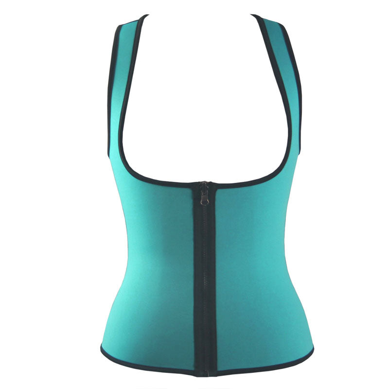 UJB Green Ultra Sweat middle zipper latex corset XS-XXL MH1191