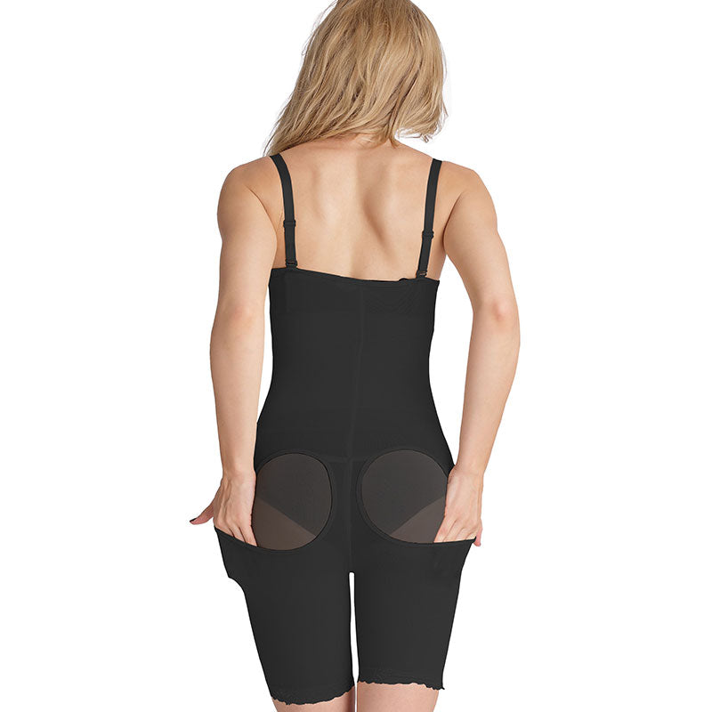 Black Zipper Body Shapewear Without Hole on But S-4XL MH1306