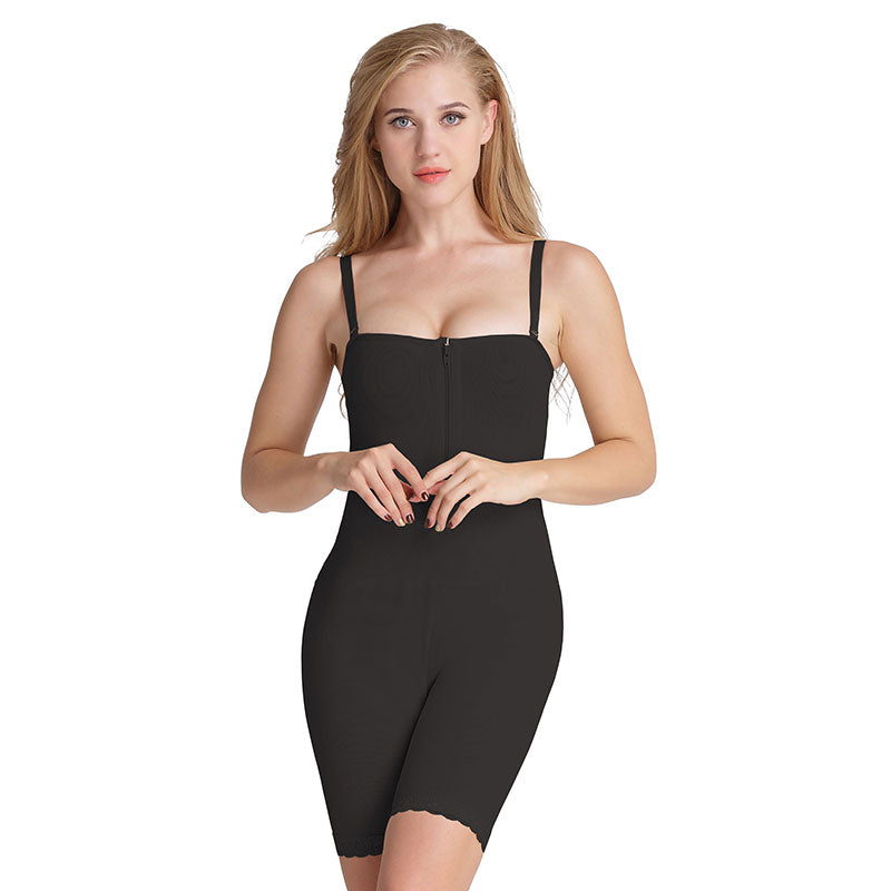 Black Zipper Body Shapewear Without Hole on But S-4XL MH1306
