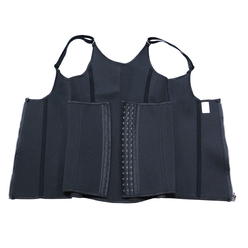 UJB Neoprene Zipper and Hooks Black Corset Vest XS-6XL MH1446
