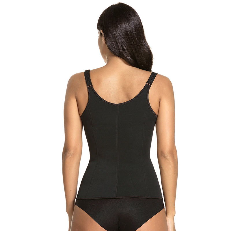 UJB Neoprene Zipper and Hooks Black Corset Vest XS-6XL MH1446