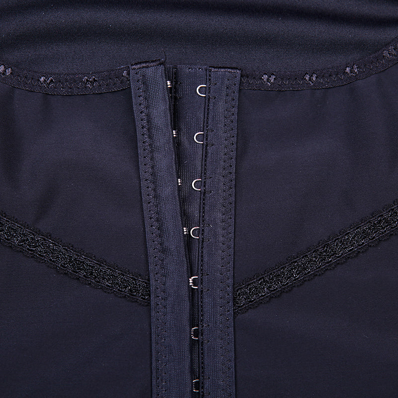 Black Short Sleeve Postpartum Tourmaline Tummy Body Shaper S-4XL MH1499