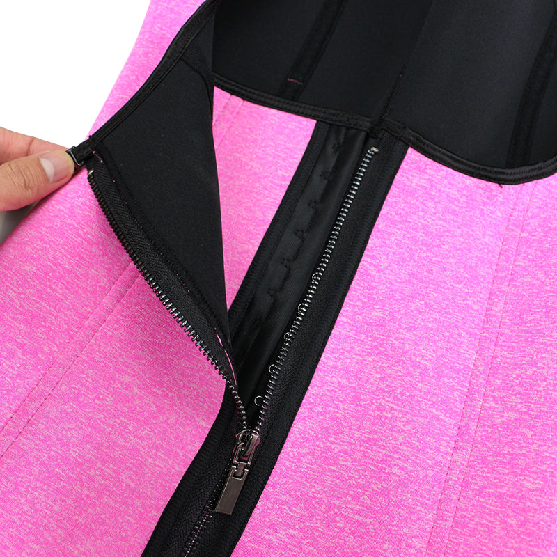 UJB Pink Snow Neoprene Sauna Vest Weight Loss With Zipper MH1564