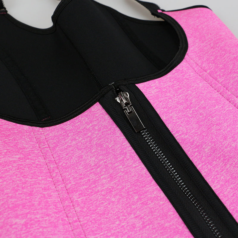 UJB Pink Snow Neoprene Sauna Vest Weight Loss With Zipper MH1564