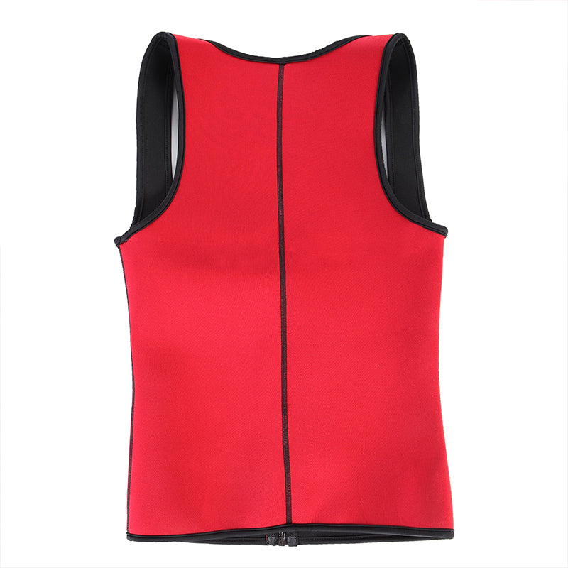 UJB Red Zipper Sweat Shaper Sauna Shirt Neoprene Workout Vest S-6XL MH1545