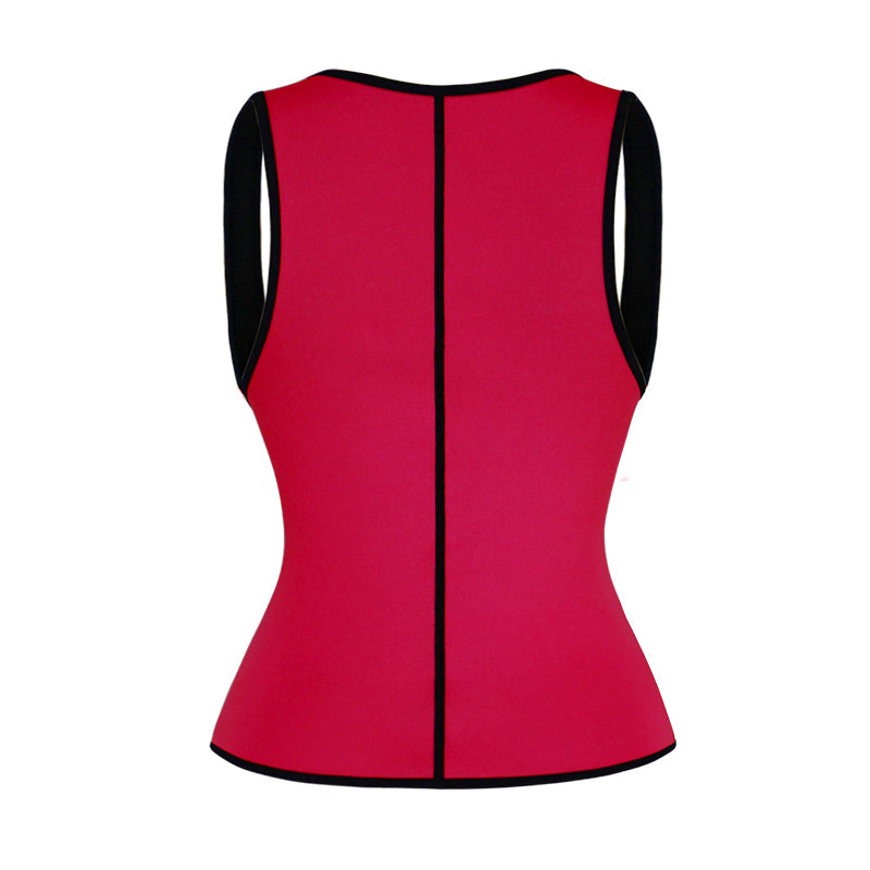 UJB Red Zipper Sweat Shaper Sauna Shirt Neoprene Workout Vest S-6XL MH1545
