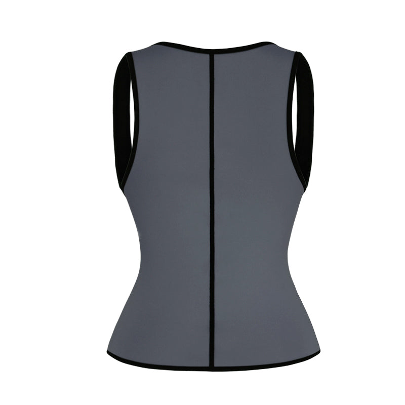 UJB Grey Zipper Sweat Shaper Sauna Shirt Neoprene Workout Vest S-6XL MH1546