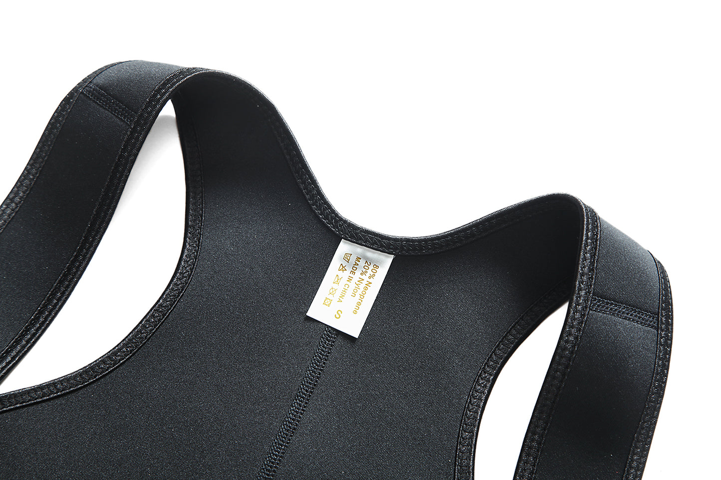 UJB Black Neoprene Slimming Vest With Belt XS-6XL MH1701