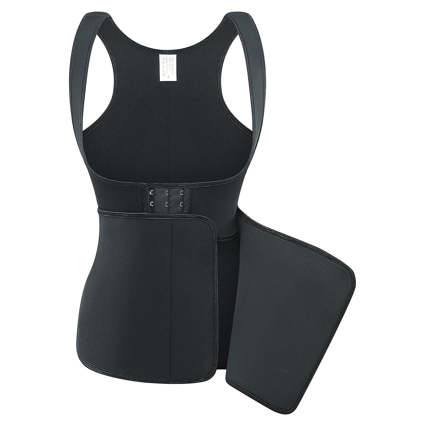 UJB Black Neoprene Slimming Vest With Belt XS-6XL MH1701