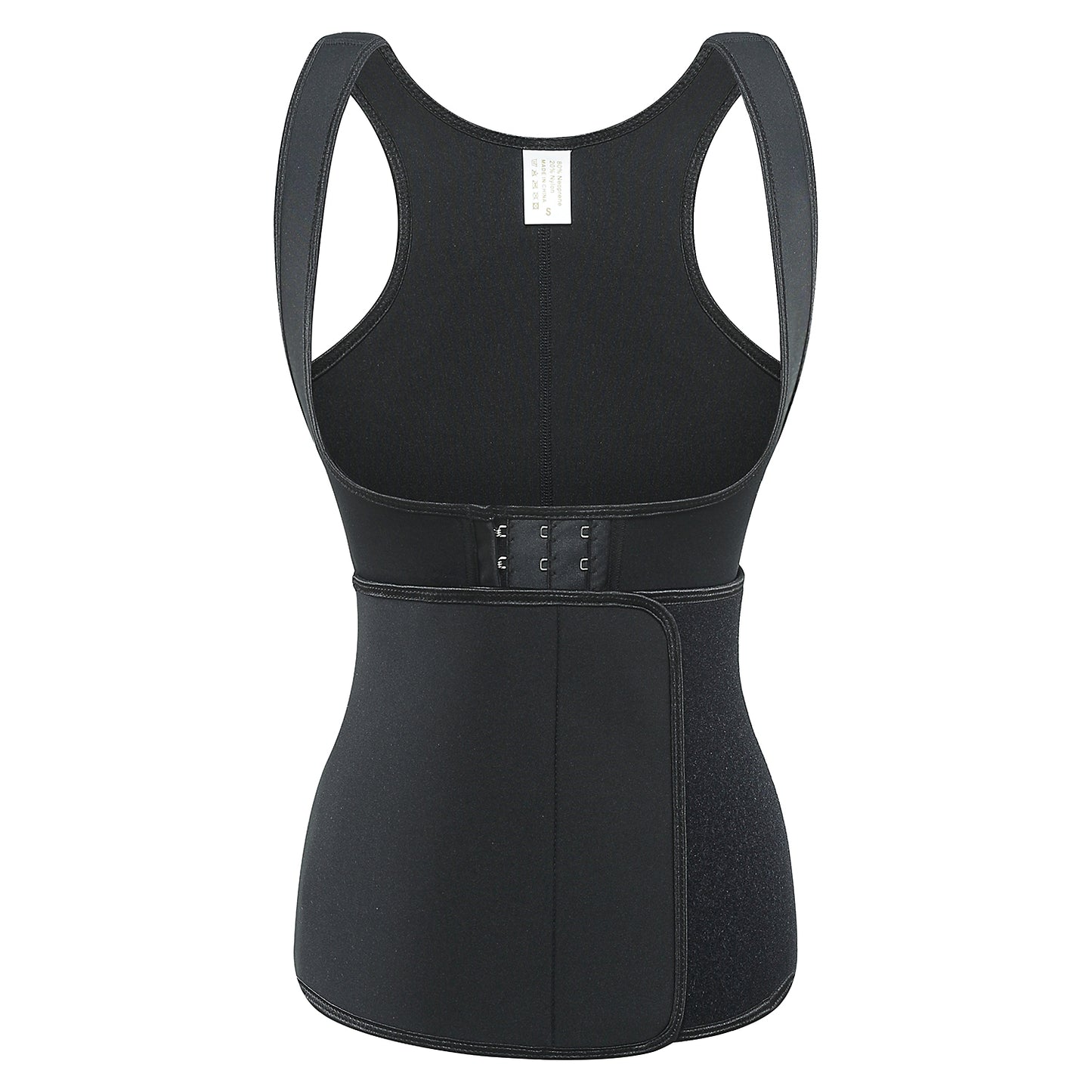 UJB Black Neoprene Slimming Vest With Belt XS-6XL MH1701