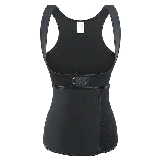 UJB Black Neoprene Slimming Vest With Belt XS-6XL MH1701