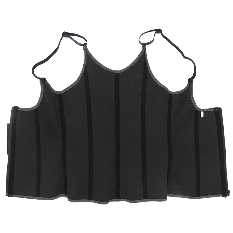 UJB Black Adjustable Double Belts Vest MHW100068B