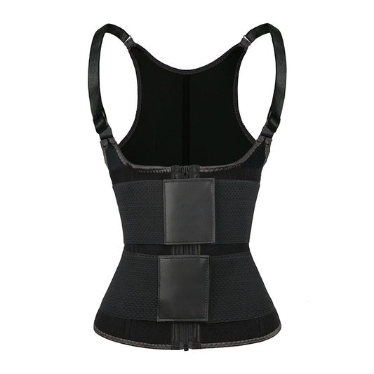 UJB Black Adjustable Double Belts Vest MHW100068B