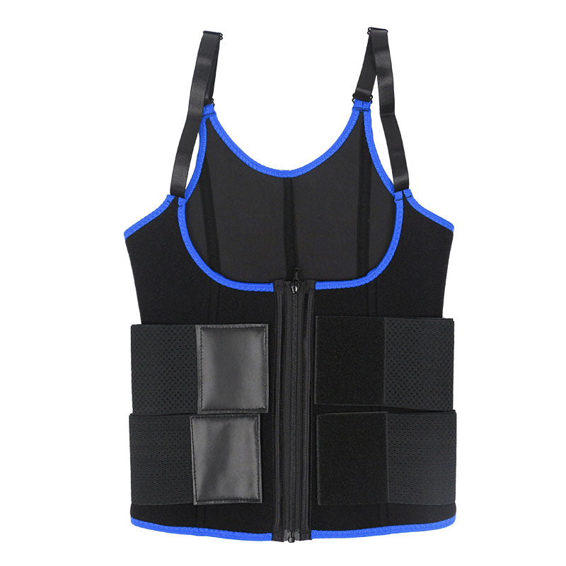 UJB Blue Adjustable Double Belts Vest MHW100068BL