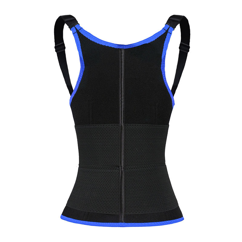 UJB Blue Adjustable Double Belts Vest MHW100068BL