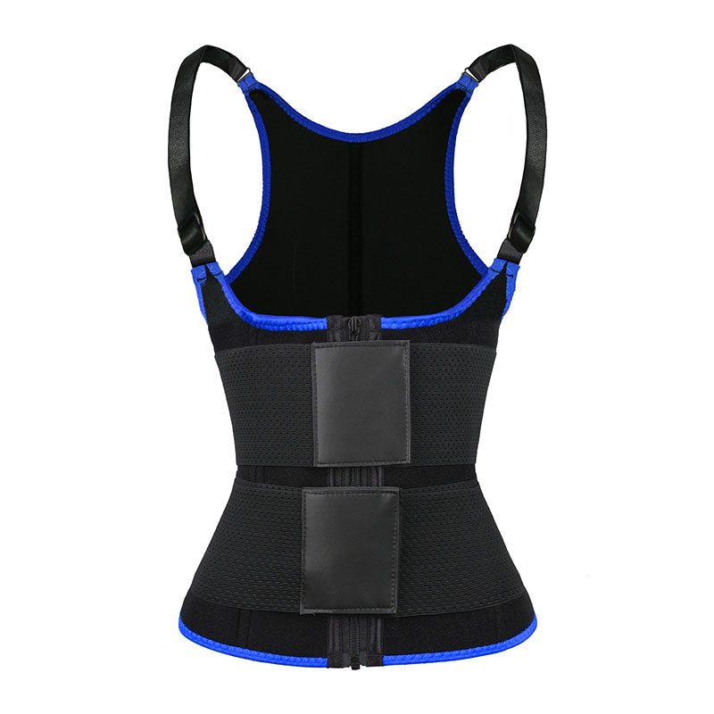 UJB Blue Adjustable Double Belts Vest MHW100068BL