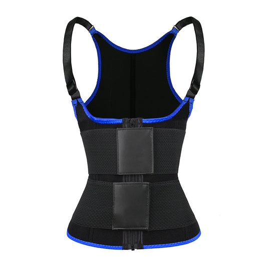 UJB Blue Adjustable Double Belts Vest MHW100068BL
