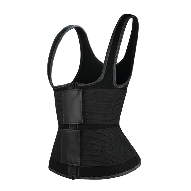 UJB Black Vest Double Belt MHW100064B