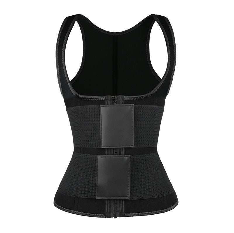 UJB Black Vest Double Belt MHW100064B