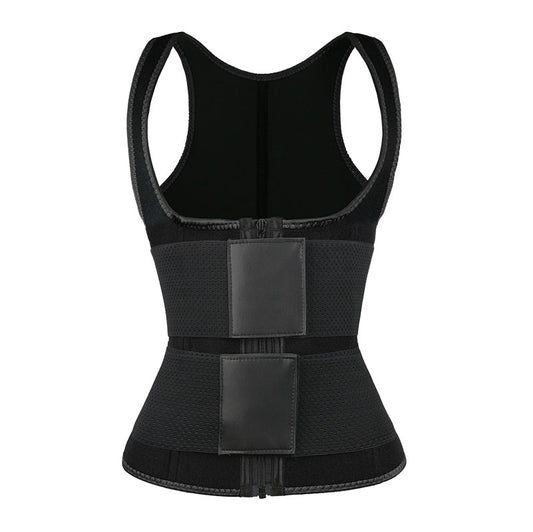 UJB Black Vest Double Belt MHW100064B