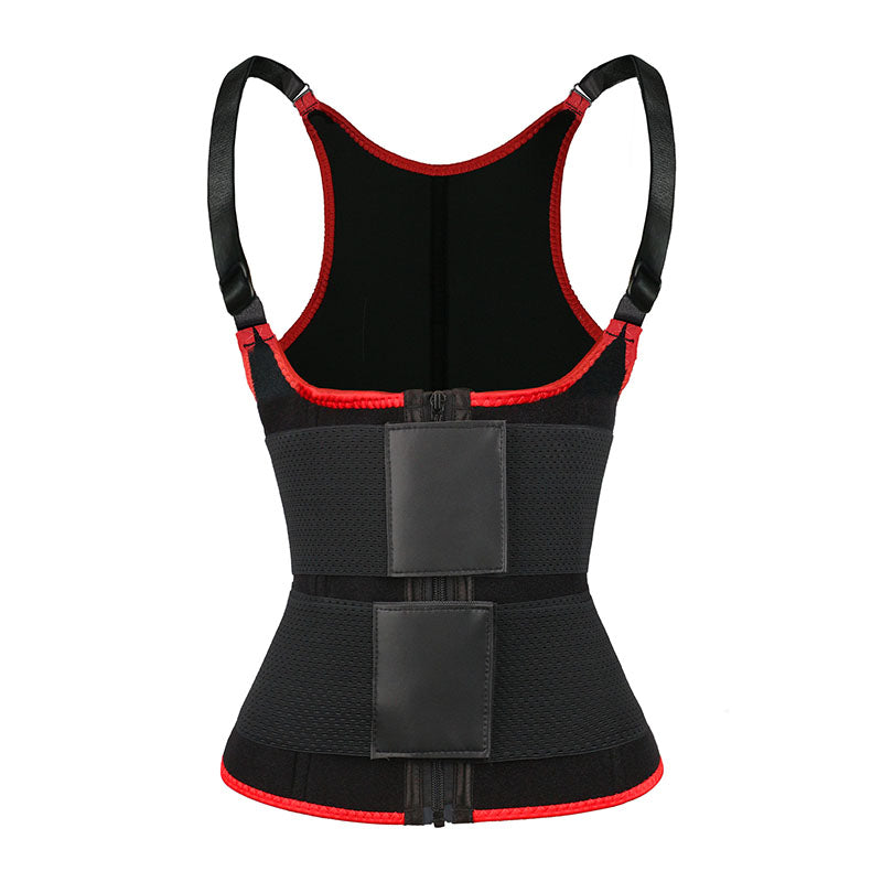 UJB Red Adjustable Double Belts Vest MHW100068R