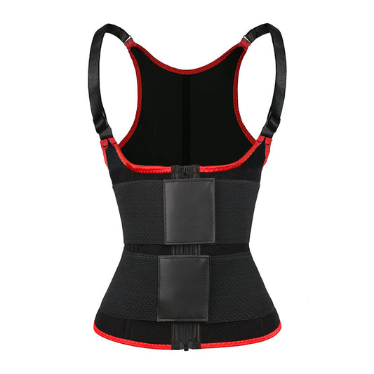 UJB Red Adjustable Double Belts Vest MHW100068R