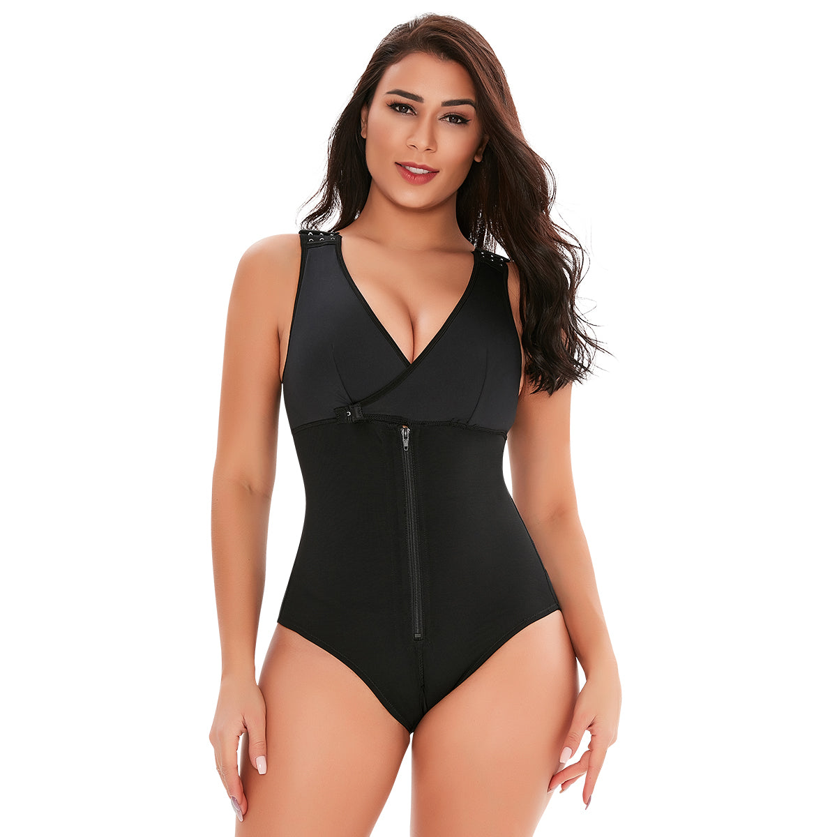 Black Adjustable Tummy Control Bodysuit MHW100025B