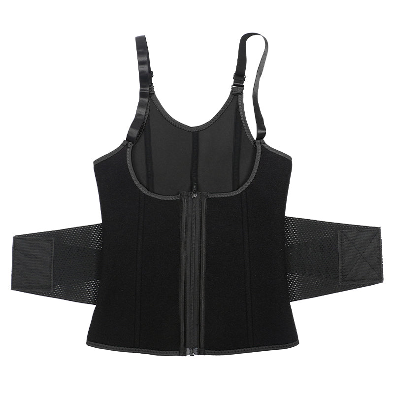 UJB Black Adjustable Single Belts Vest MHW100079B