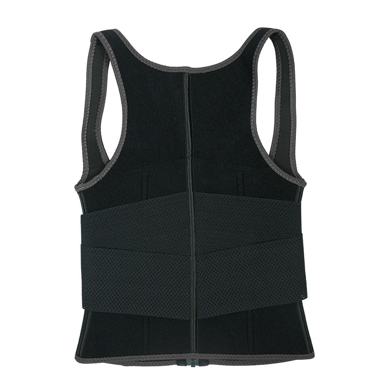 UJB Black Elastic Single Bands Vest With Zipper MHW100076B