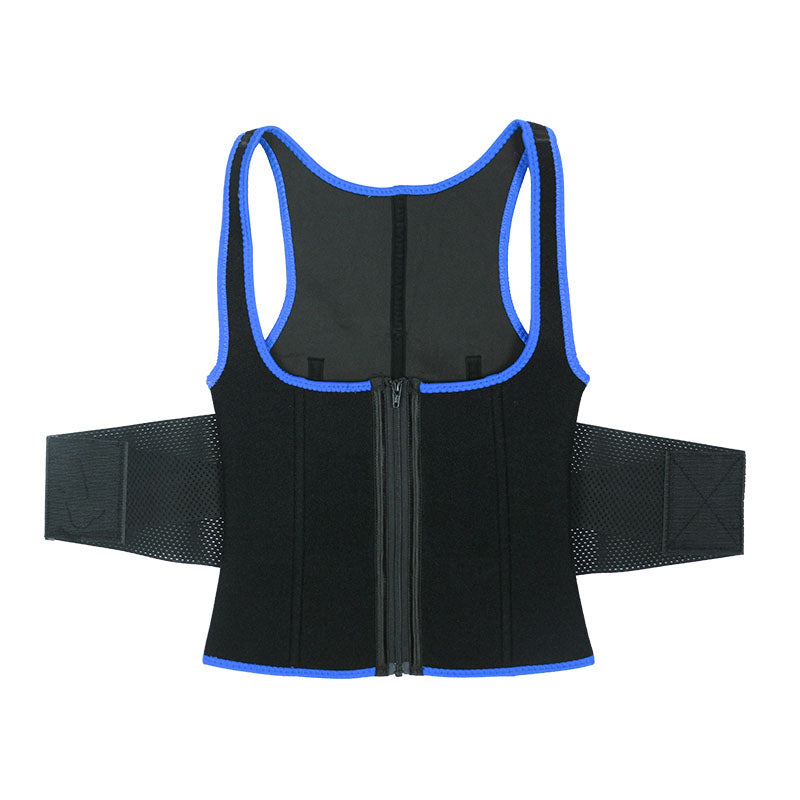 UJB Blue Elastic Single Bands Vest With Zipper MHW100076BL