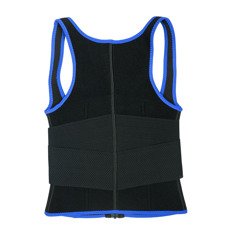 UJB Blue Elastic Single Bands Vest With Zipper MHW100076BL
