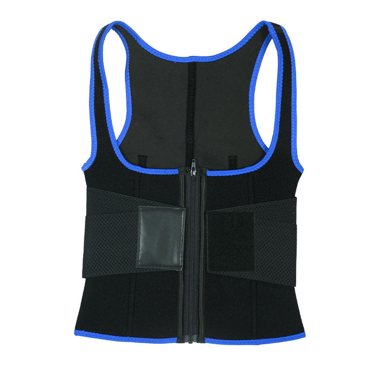 UJB Blue Elastic Single Bands Vest With Zipper MHW100076BL