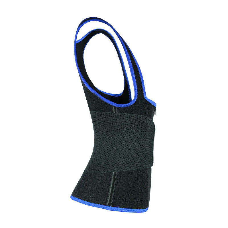 UJB Blue Elastic Single Bands Vest With Zipper MHW100076BL