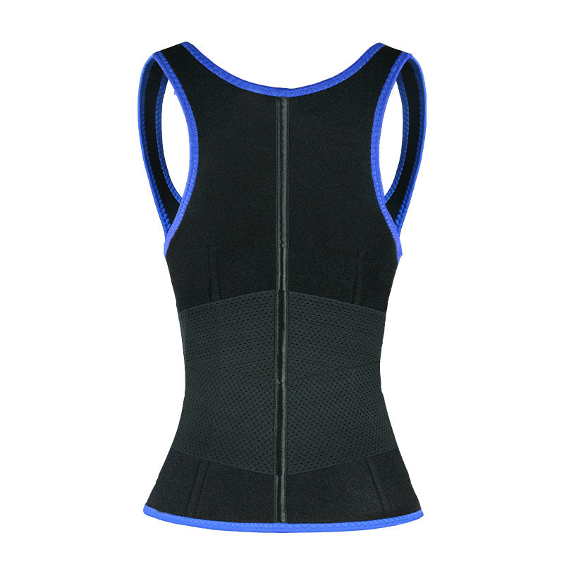 UJB Blue Elastic Single Bands Vest With Zipper MHW100076BL