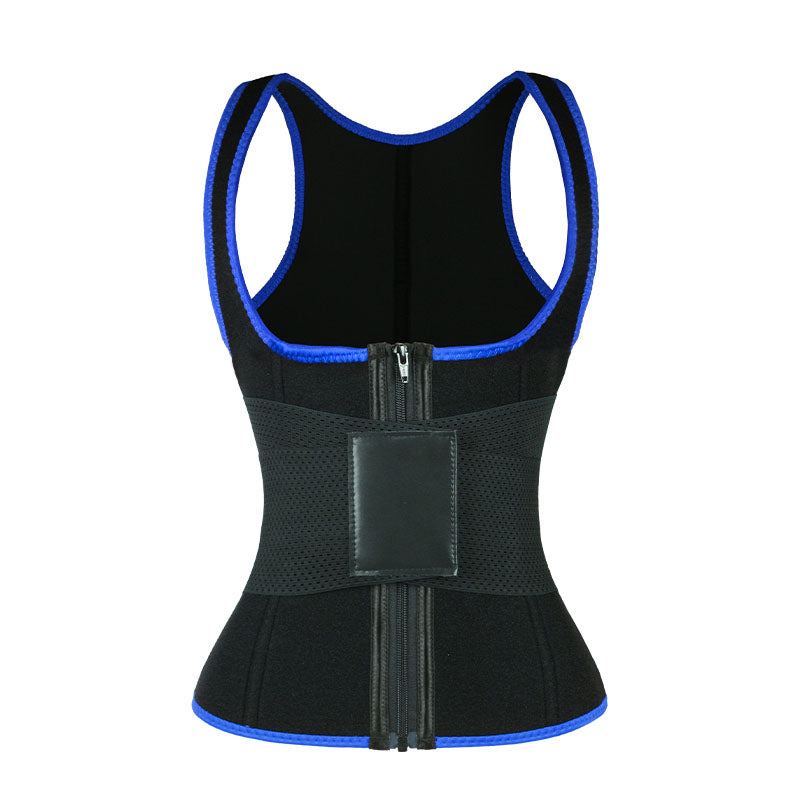 UJB Blue Elastic Single Bands Vest With Zipper MHW100076BL
