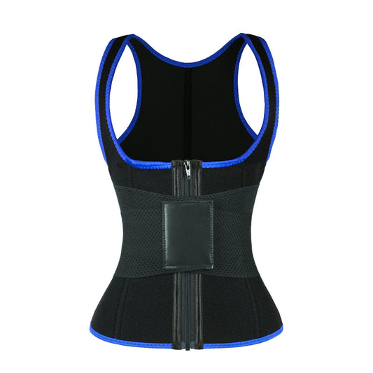 UJB Blue Elastic Single Bands Vest With Zipper MHW100076BL