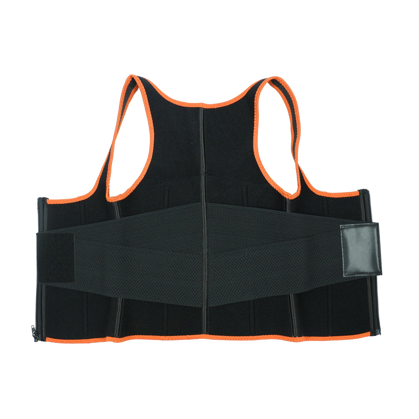 UJB Orange Elastic Single Bands Vest With Zipper MHW100076O