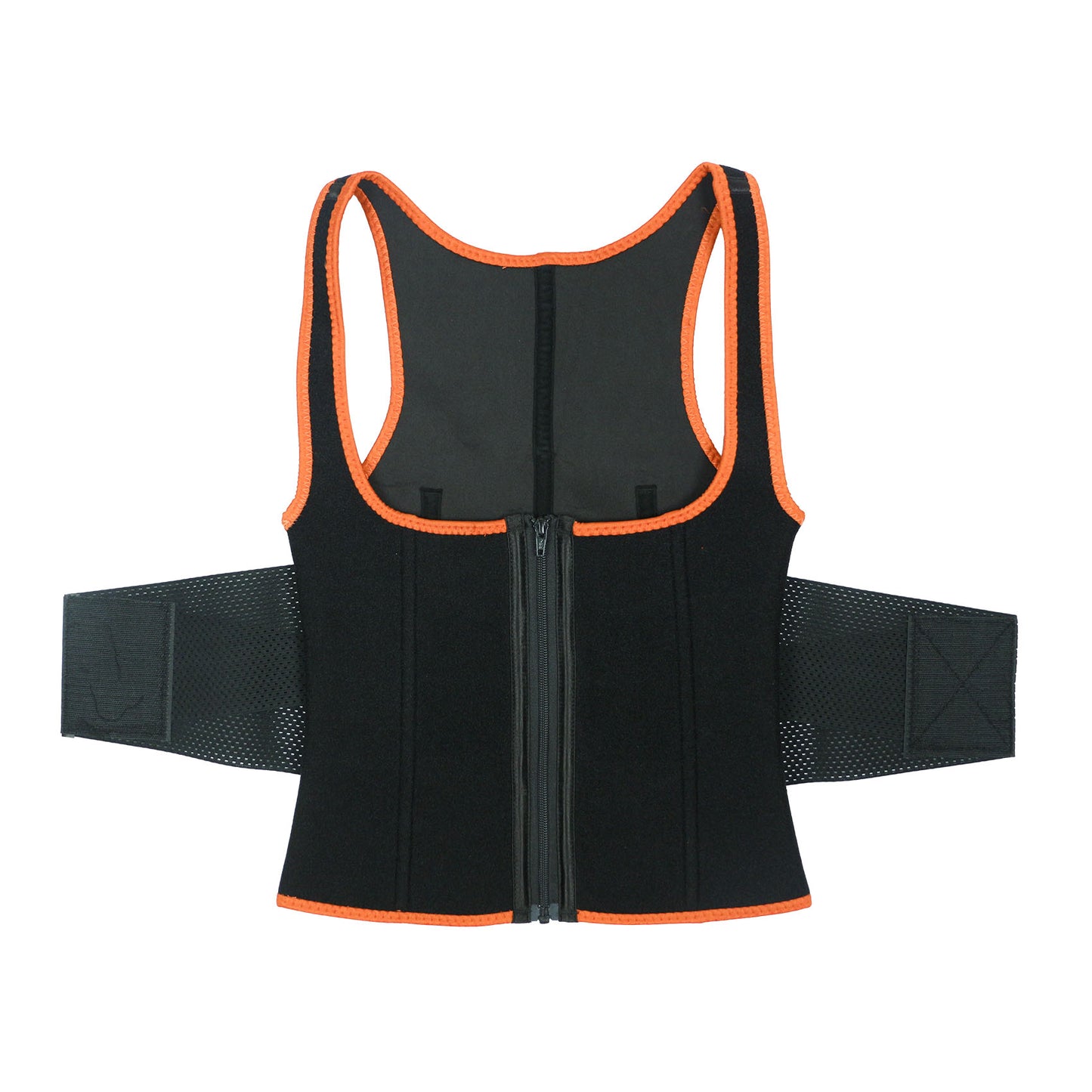 UJB Orange Elastic Single Bands Vest With Zipper MHW100076O