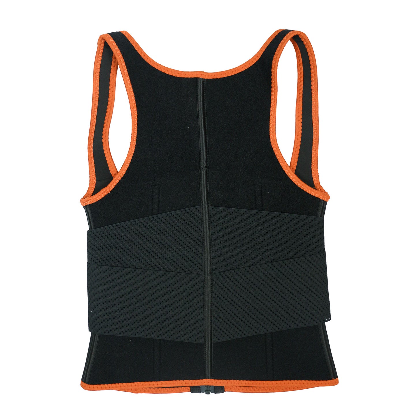 UJB Orange Elastic Single Bands Vest With Zipper MHW100076O