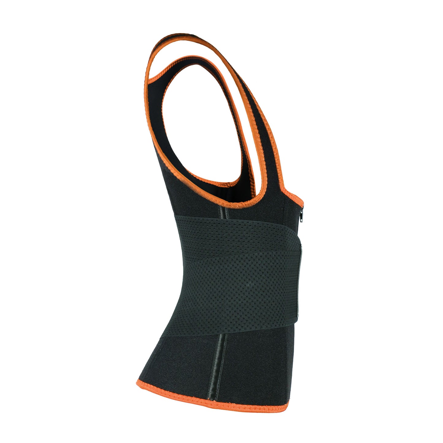 UJB Orange Elastic Single Bands Vest With Zipper MHW100076O