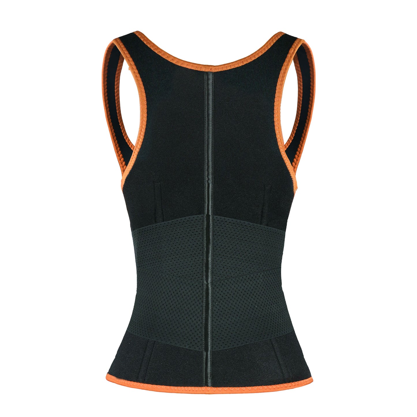 UJB Orange Elastic Single Bands Vest With Zipper MHW100076O