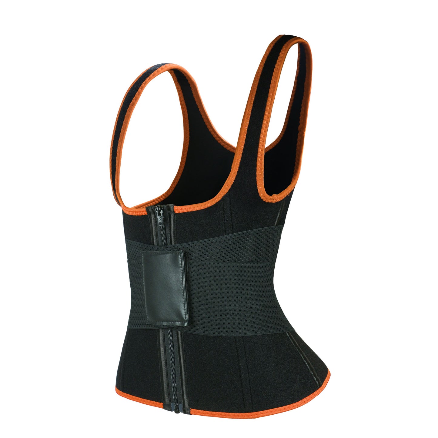 UJB Orange Elastic Single Bands Vest With Zipper MHW100076O