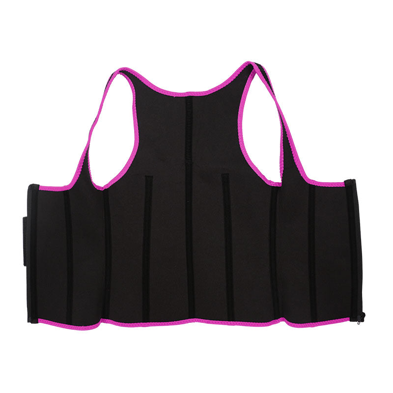 UJB Pink Elastic Single Bands Vest With Zipper MHW100076P