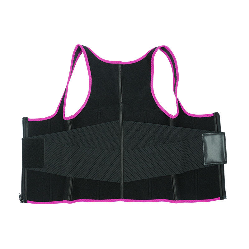 UJB Pink Elastic Single Bands Vest With Zipper MHW100076P