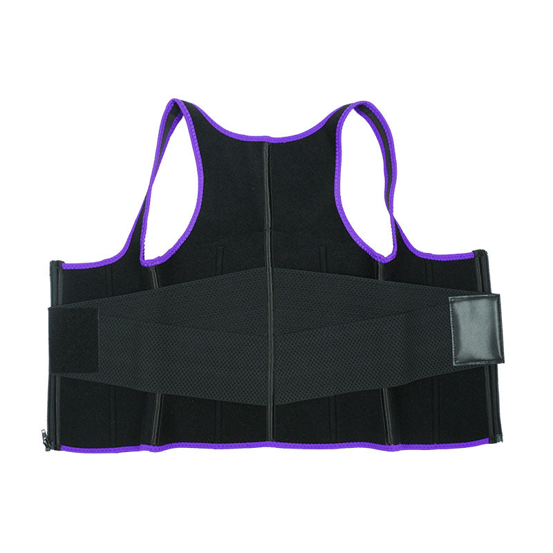 UJB Purple Elastic Single Bands Vest With Zipper MHW100076PU