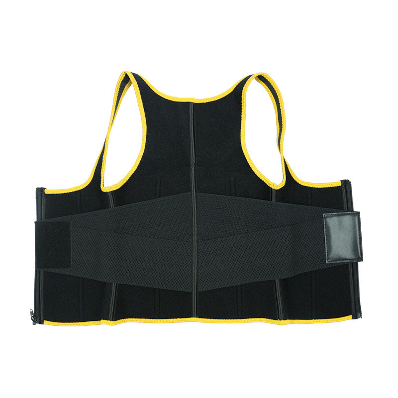 UJB Yellow Elastic Single Bands Vest With Zipper MHW100076Y