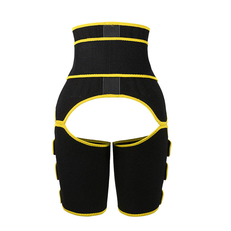 UJB Yellow Neoprene Waist&Thigh Shaper with Single Detachable Belt MHW100118Y